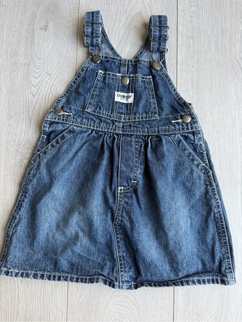 Vintage OshKosh B'gosh Kids' Blue Denim Overall Skirt